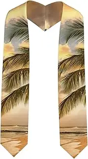 [EdWal] Sunset Hawaiian Palm Tree print Graduation Stole and Sash Class for Unisex Adult Honor Stole Honor Stole of 2025