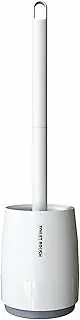 Toilet Brush and Holder Set,Cleaning Brushes Set for Bathroom,Toilet Cleaning Scrubber Cleaner Brush with Solid Handle and Durable Bristles,Leak Proof Slots Base,Wall Mounted and Standing (White)