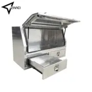 1600x600x850mm Side Open Toolbox With 2 Slide-Out Drawers Fully Tig Welded Seams