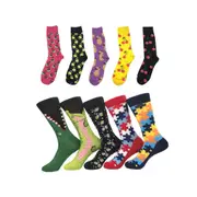 5pairs Women and Men Socks Funny Cute Cartoon Animal Pattern Socks Fruit Series Animal Soft Daily Socks