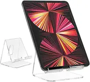 Kamehame Acrylic Desk Tablet Stand, Clear ipad Stand, Compatible with ipad, ipad Pro 12.9, 11, 10.5, 9.7, ipad Air, ipad Mini, Galaxy Tab, E-Reader (4-13 inches)