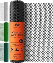 MAPORCH Black Plastic Wire Mesh Fence 15.7IN x 10FT Roll - Ideal for Poultry, Dogs, Rabbit, Snake Barrier & Gardening - Durable Plastic Chicken Wire Mesh - Versatile Plastic Fencing & Netting Solution