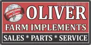 OLIVER FARM IMPLEMENTS TRACTOR DEALER VINTAGE SIGN REMAKE ALUMINUM SIZE OPTIONS
