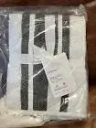NEW Pottery Barn Mesa Tassel Stripe Handcrafted Cotton Standard Sham Black/Ivory