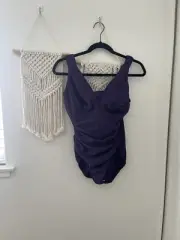 Miraclesuit Purple One Piece Swimsuit NWT Sz 12P