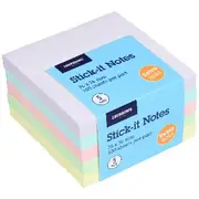 J.Burrows Stick-It Notes 76x76mm Pastel 5 Pack