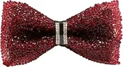 [LJBFNN] Rhinestone Bow Ties for Men, Adjustable Pre Tied Bow Tie Diamond Sequin Bowtie for Party Banquet Wedding Prom Daily