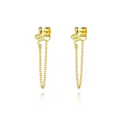 Culturesse Kalea Snake Chain Stud Earrings Sterling Silver 18K Gold Filled