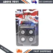 DDA 1:24 4pcs 5 Slot Wheels With Tyres & Axles Suits Ford XW & XY Standard Model