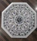 18" Marble Coffee Table Top Inlay Semi Precious Gemstones Corner Table Top reg