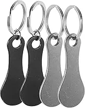 DOITOOL 4Pcs Portable Stainless Steel Trolley Tokens Keychain Holder for Shopping Carts Lightweight Resistant Creative Design for Convenient Shopping Use