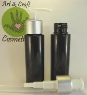 Black Bottle Empty 60 ml Silver Pump Twist Lock Skincare Package Cream Lotion