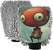 XYMZR Funny Cartoon Charcter Absorbent Microfiber Car Wash Mitt, Funny Cute Anime Scratch Free for Cars Cleaning, Home Cleaning Mitts, 2 Pack, 10.24” L x 7.09” W