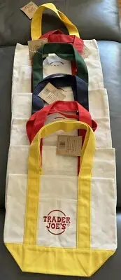 New Trader Joe’s Discontinued Mini Canvas Tote Bags 6-pack Mixed Colors