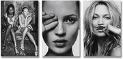 Kate Poster Moss Model Vintage Cover Poster A Set of 3 Canvas Posters Room Aesthetic Festival Family Bedroom Decor Wall Art Home08x12inch(20x30cm)-3pcs Style-3