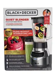BLACK+DECKER PowerCrush 48 oz. 3-Speed Silver Digital Blender with Travel Cup