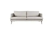 HomeStar Harper 3-Seater Modern Fabric Sofa Solid Timber Legs - Light Grey