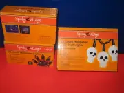 Halloween LED 20 count Skull String Lights 6 Cool White Bulbs + Purple Lights