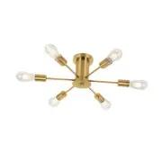 Modern Sputnik Chandelier 6-Light Semi Flush Mount Ceiling Light Fixture Golden
