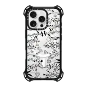 iPhone 16 Pro Bounce Case MagSafe Compatible Black Floral Garden