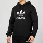 ADIDAS ORIGINALS 男款 黑白 經典 三葉草 連帽 長袖 上衣 DT7964