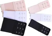 [Generic] Bra Extenders 3 Hooks / 2 Hooks Extensions for Women, Stretchy Bra Strap Extender Black/Skin Colour/White women's bra extenders,bra extenders 2 hooks, Black White Apricot, One Size