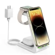 Wireless Charging Station for Apple - 3 in 1 Wireless Charger Stand Dock Watch