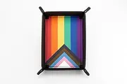 FanRoll by Metallic Dice Games Pride Fold Up Velvet Dice Tray, Rainbow Flag