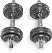 PROIRON 20Kg Cast Iron Adjustable Dumbbell Set Hand Weight with Solid Dumbbel...