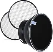 Labymos 7" / 180mm Elinchrom Mount Standard Reflector Shade Lamp Shade with 10° 30° 50° Honeycomb Grids for Elinchrom Mount Studio Strobe Flash Light Speedlite Portrait and Commercial Photography Aess