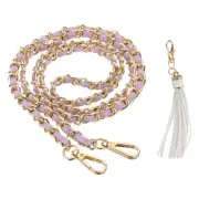 47 Inch Purse Chain Strap Purse Strap Replacement with Tassel, Purple/Gold