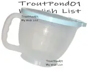 Tupperware Mix N Store Sm Measuring Cup Batter Pitcher 1 Qt Sheer 4 c Blue Lid