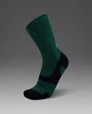 Vectr Light Cushion Crew Socks, 2XU, M, Dark Moss/White, Unisex
