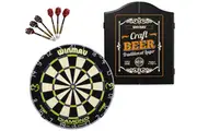 Winmau MVG Diamond Plus Dart Board + Winmau Craft Beer Cabinet + Darts