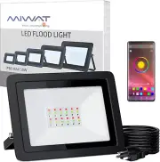 1PCS 110V 50W RGB LED Flood Lights,Outdoor Color Changing Floodlight with App, I