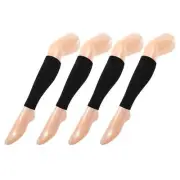 2 Pair Compression Sleeves Footless Compression Sleeves for Women Nylon Black L