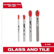 Milwaukee Carbide Glass&Tile 4pc Drill Bit Set Drills-Hammer Drills #48-20-8988