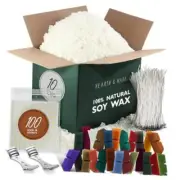 Natural Soy Wax and DIY Candle Making Supplies - 10 10lbs Wax + Accessories