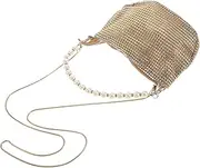 [BESPORTBLE] Elegant Pearl Handbag for Women Sparkly Wedding Purse Chic Clutch for Parties Special Occasions Versatile Shoulder Bag with Unique Bead Details Fashionable Evening Accessory
