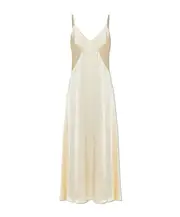 V-neck slip maxi dress 0,1,3 CREAM