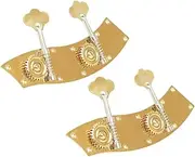 Totority 2pcs Double Bass Head Tuners Bass Head Tuner Tuning Pegs Lightweight for Portability Gold