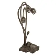 Meyda Lighting 16" High Pond Lily 3 Table Base/Mahogany Bronze - 29937