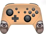 Official Animal Club International Sloth Faces Vinyl Sticker Gaming Skin Decal Cover Compatible with Nintendo Switch Pro Controller