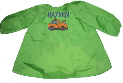 Kids Art Smock | Craft & Art Apron | Transport | Tow Truck | 1st Name FREE