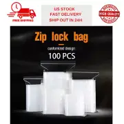 100pcs Clear Reclosable Zip Seal Top Lock Heavy Duty Bags Plastic Baggies