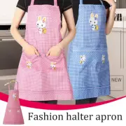 Oilproof Cartoon Aprons Women Kitchen Apron Cooking New Pocket BBQ With V2J0