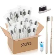 Uiifan 500 Sets Disposable Toothbrushes Bulk with Toothpaste Individually Wra...