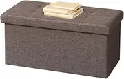 Fujiboeki 86140 Storage Bench, Storage Box, Width 23.6 x Depth 11.8 x Height 11.8 inches (60 x 30 x 30 cm), Charcoal Ottoman, Load Capacity 176.4 lbs (80 kg), Foldable, Box Stool, Hunt