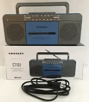 Crosley CT101 AM/FM Bluetooth Radio Cassette Player Antenna Headphone Jack NOS