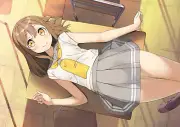 Anime love live brunette skirt school uniform yellow Playmat Gaming Mat Desk
